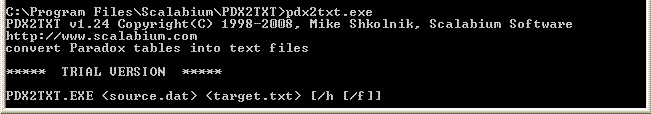Command line (console) mode for pdx2txt